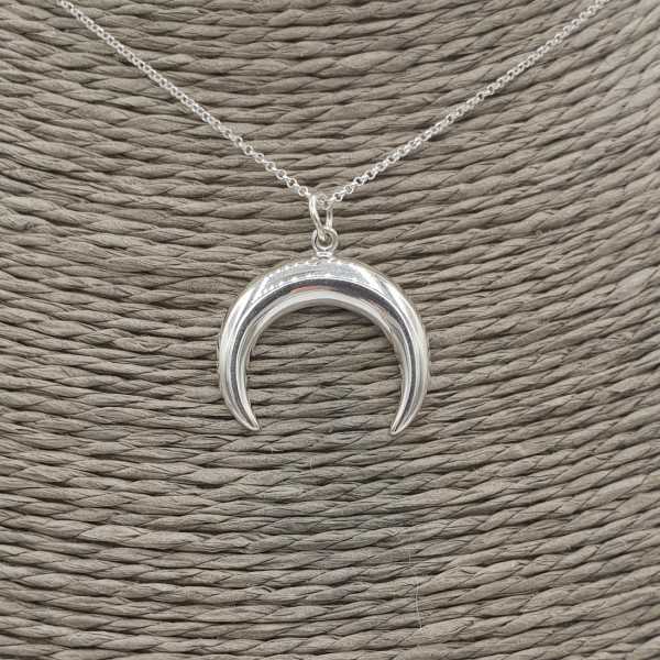 Silver necklace with horn pendant