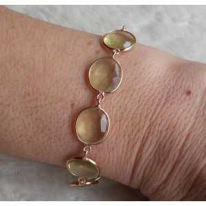 Gold plated bracelet set with Lemon Topaz 