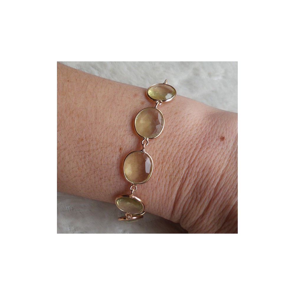 Gold überzog Armband-set mit Lemon Topas 