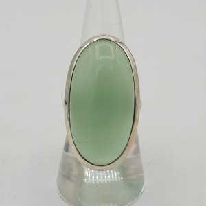 Silber ring set mit oval aqua Chalcedon 18,5 mm