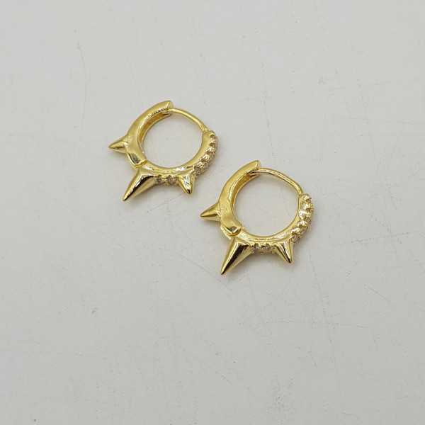 Gold plated spike creoles with Zirconia