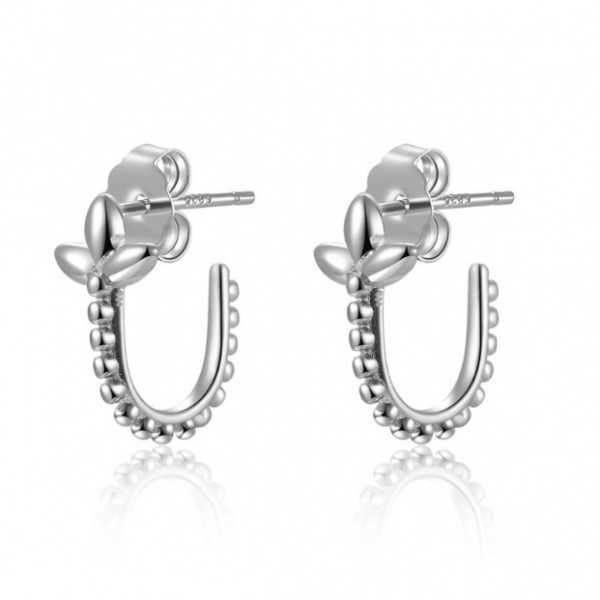 Zilveren beaded earrings