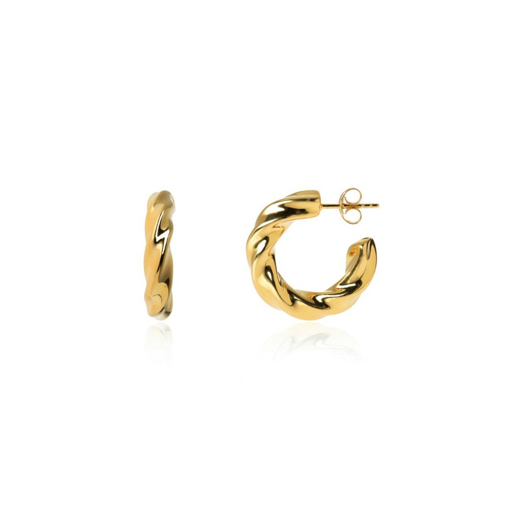 Gold plated twisted creoles