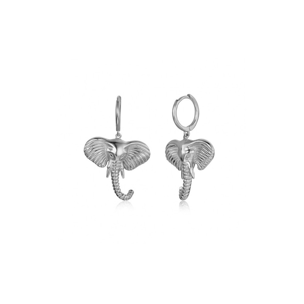 Sterling silver creoles with Elephant pendant