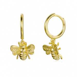 Gold-plated creoles with pendant