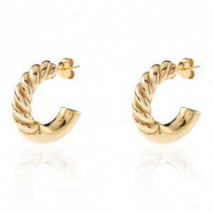 Gold plated half twisted creoles