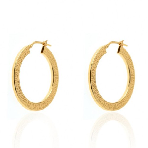 Vergulde bewerkte creolen