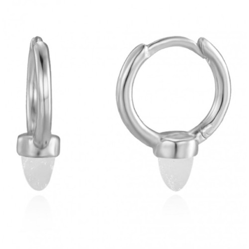 Zilveren creolen met Opaal