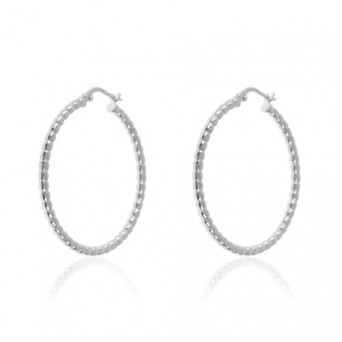 Zilveren beaded creolen