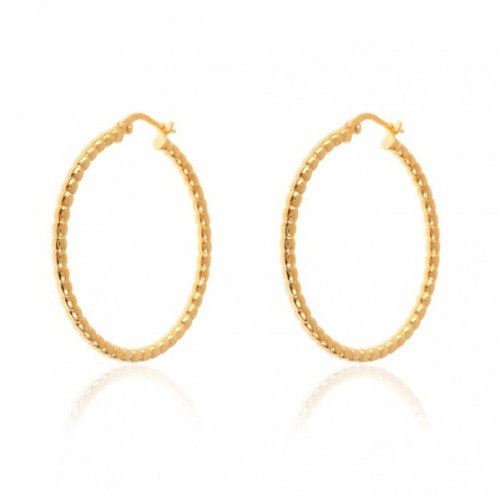 Vergulde beaded creolen medium