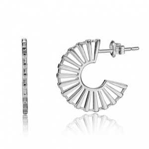 925 Sterling silver open half disc earrings