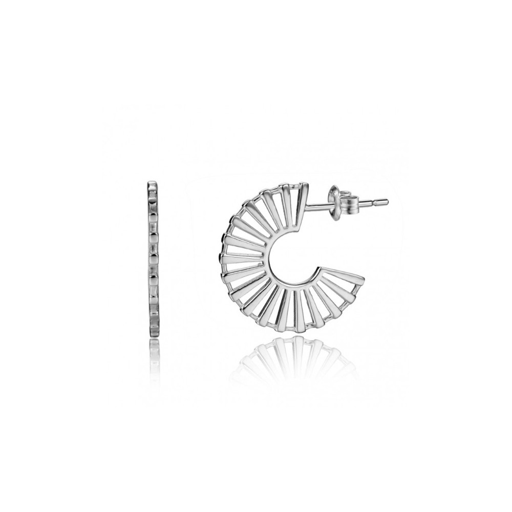 925 Sterling silver open half disc earrings