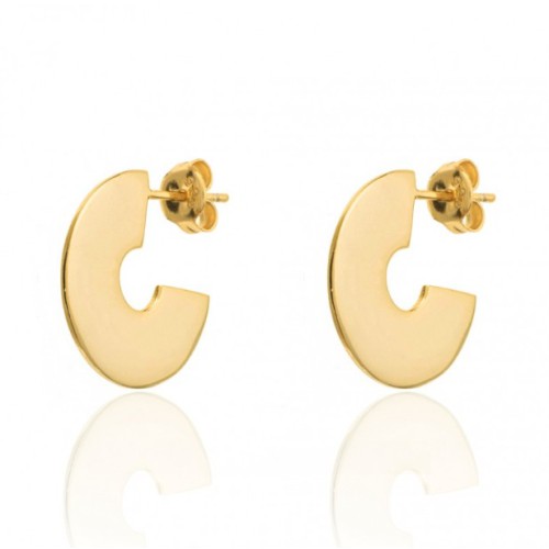 Vergulde disc oorbellen