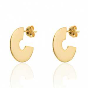 The gold-plated disc drop earrings