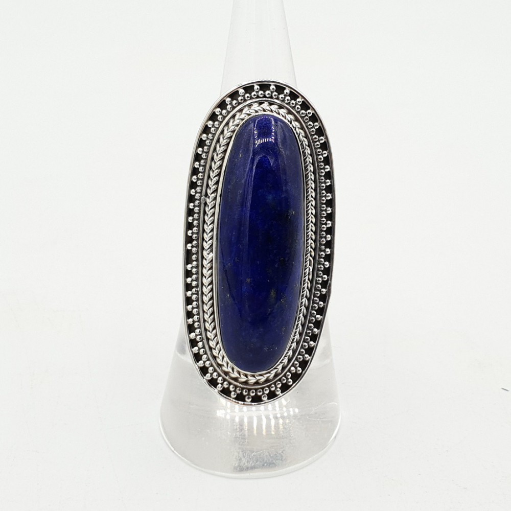 A silver ring set with Lapis Lazuli