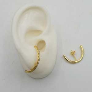 Gold-plated drop earrings with Cz
