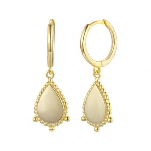 Vergulde creolen met spiegel hanger