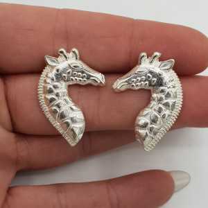 Silver Giraffe drop earrings