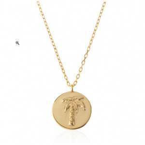 Gold-plated necklace with palm tree pendant