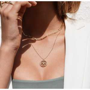Gold plated necklace with evil eye pendant with Cz