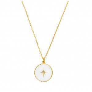 Gold-plated necklace with white Noordster pendant