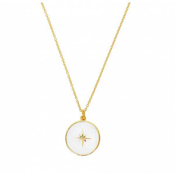 Gold-plated necklace with white Noordster pendant
