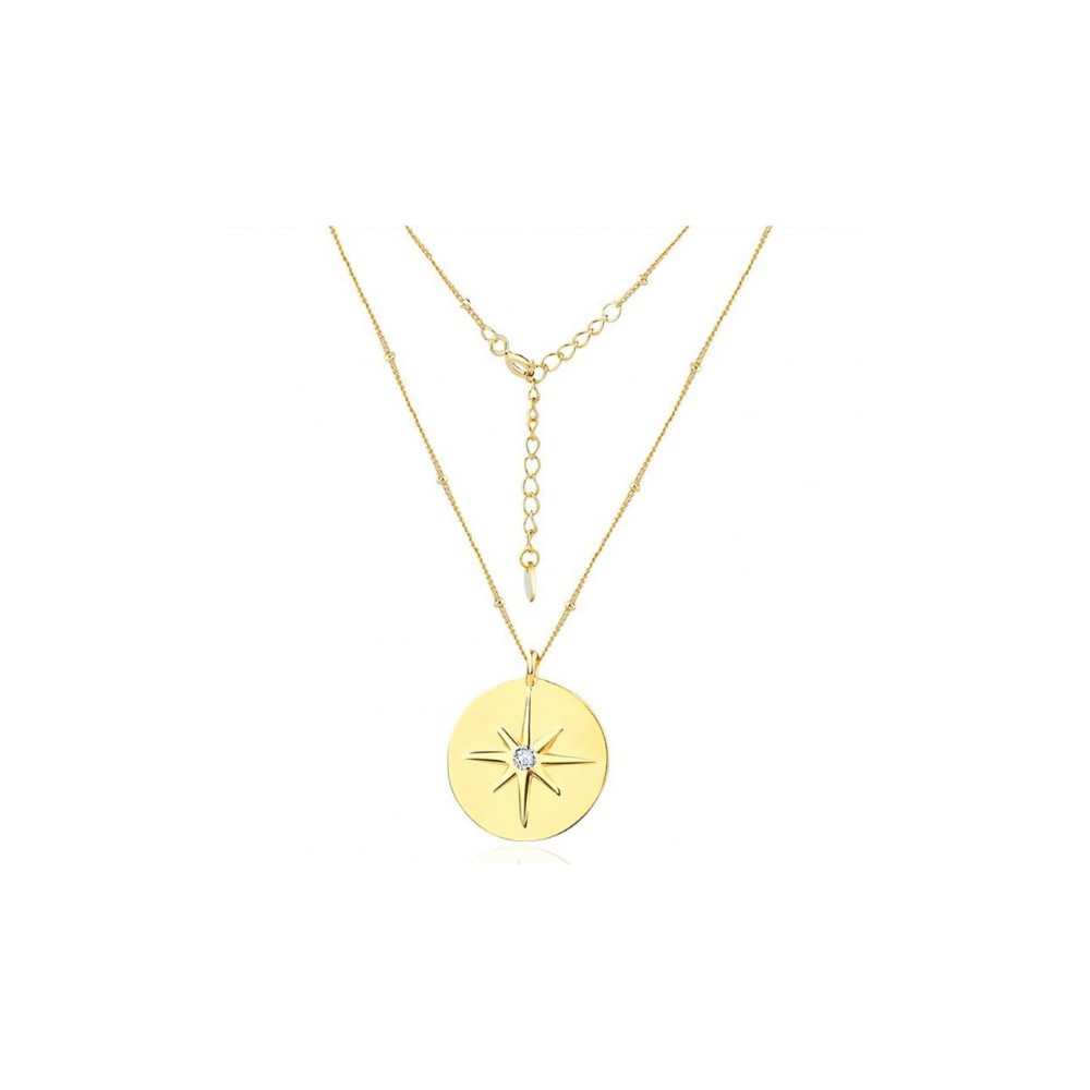 Gold-plated necklace with a Noordster pendant set with Cz