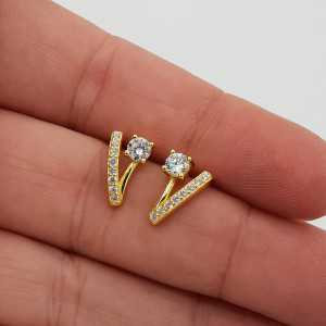 Gold-plated oorknoppen set mit Cz