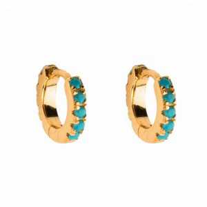 Gold-plated creole with Turquoise