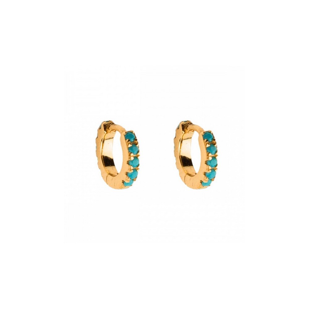 Gold-plated creole with Turquoise