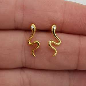 Gold-plated snake oorknoppen set with Cz