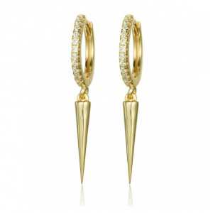 Gold-plated creoles with spikes earrings