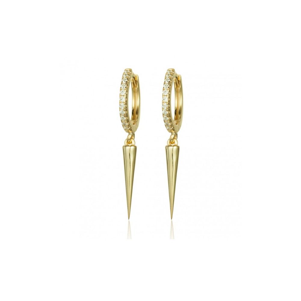 Gold-plated creoles with spikes earrings