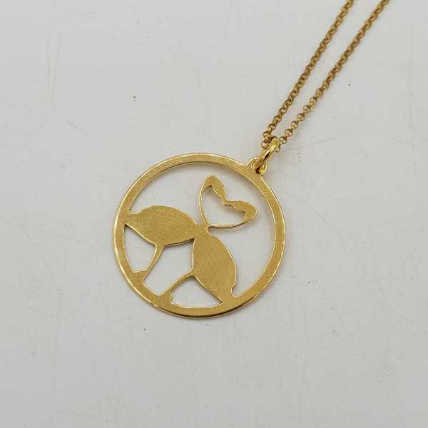 Gold-plated necklace with two birds pendant