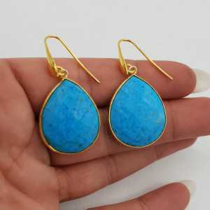 Gold-plated drop earrings with Turquoise drop