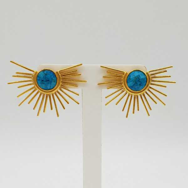 Gold-gold sunset earrings with Turquoise