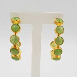 Gold-plated creole with green Chalcedony