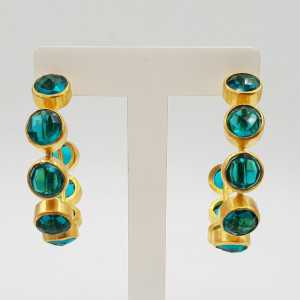 Gold-plated creole with Apatite and quartz