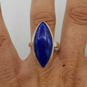 Zilveren ring gezet met marquise Lapis Lazuli 17.7