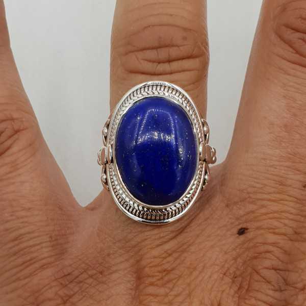 925 Sterling zilveren ring gezet met Lapis Lazuli