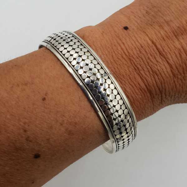 925 Sterling silver beaded bangle bracelet