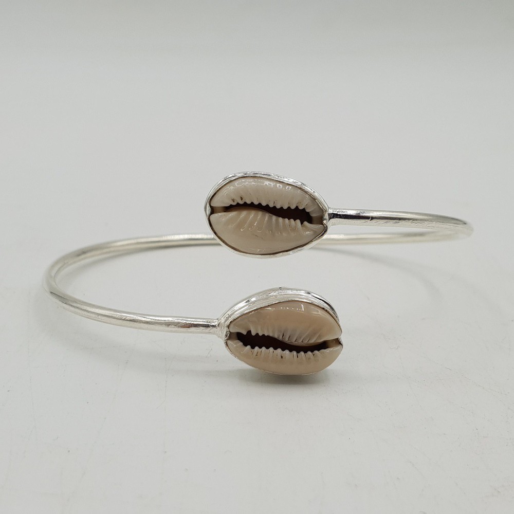 Silber Armband / Armreif-set mit Kauri shell