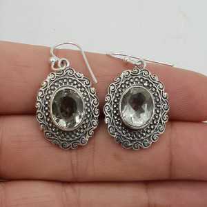 925 Sterling silver earring with green Amethyst in any setting