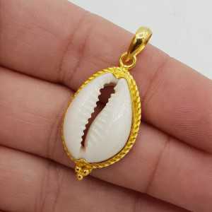 Gold plated earrings with Cowrie shells