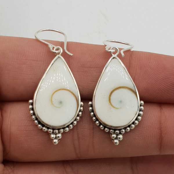 Silber Tropfen Ohrringe mit tropfenförmigen Shiva-shell und