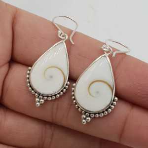Silber Tropfen Ohrringe mit tropfenförmigen Shiva-shell und