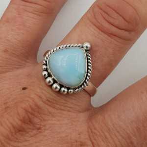 925 Sterling silver ring with Larimar (19 mm)
