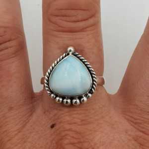 925 Sterling silver ring with Larimar 18.5 mm