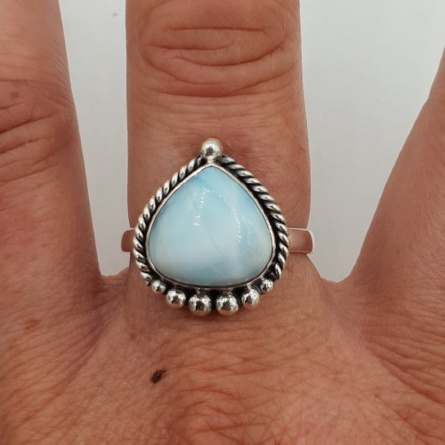 925 Sterling zilveren ring met Larimar 18.5 mm
