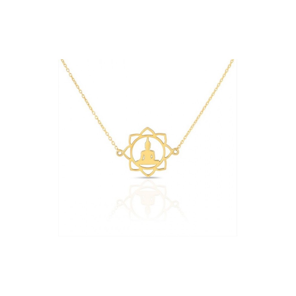 Gold-plated choker necklace with Buddha pendant